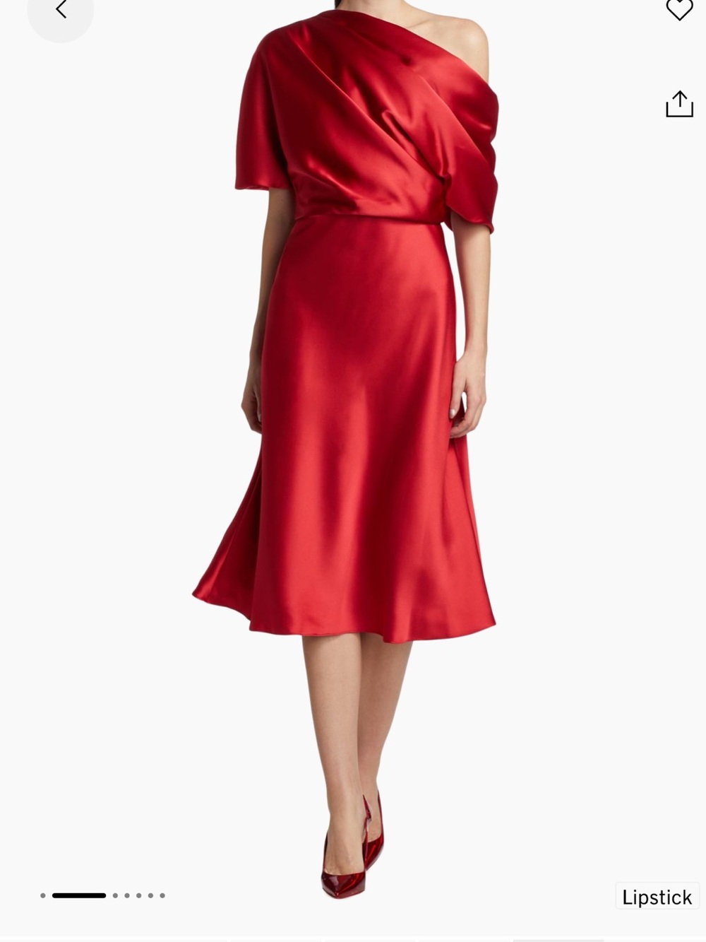 Amsale Red Satin Off-Shoulder Midi dress, BRAND NEW